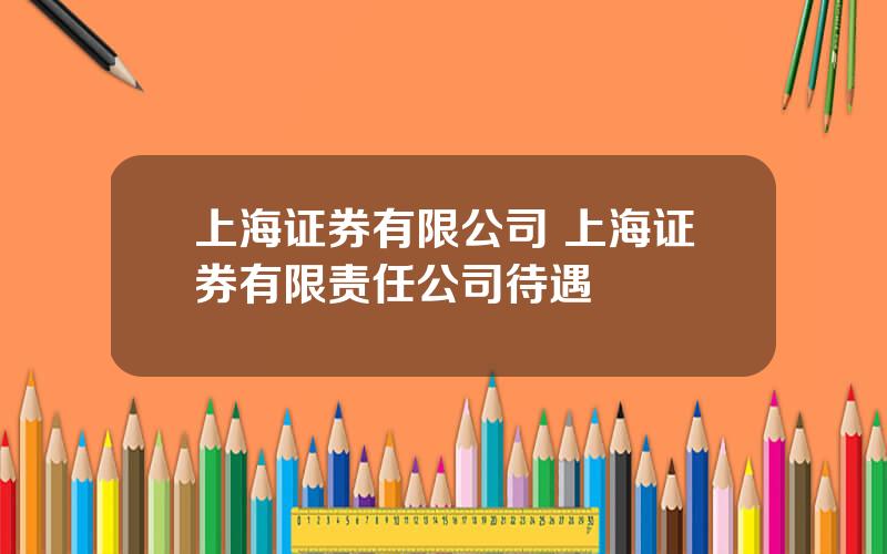 上海证券有限公司 上海证券有限责任公司待遇